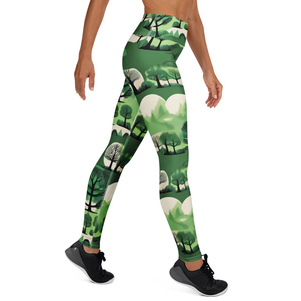 Verdant Tableau on Yoga Leggings — Right