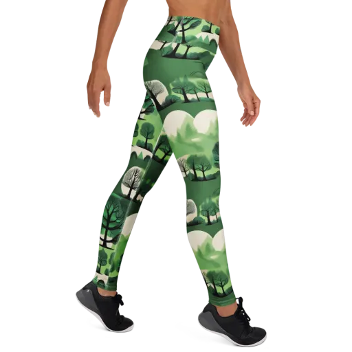 Verdant Tableau on a Yoga Leggings