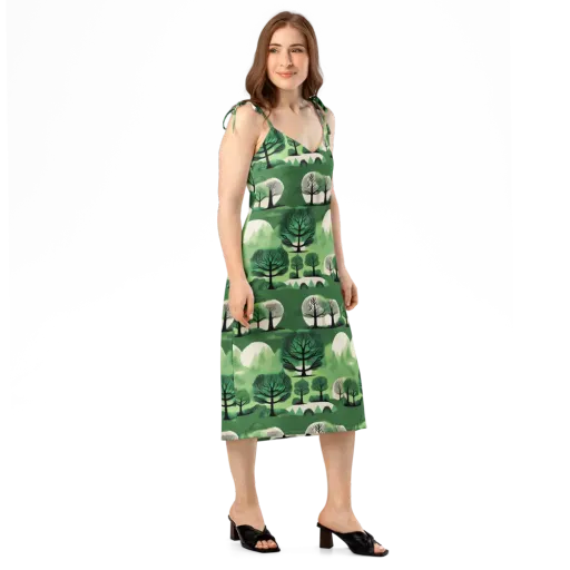 Verdant Tableau on a Slip Dress
