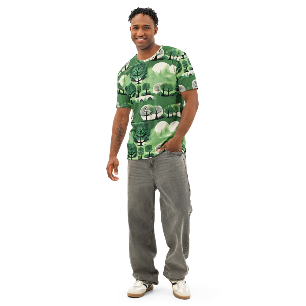 Verdant Tableau on Men's Cotton Crew Neck T-Shirt — Front