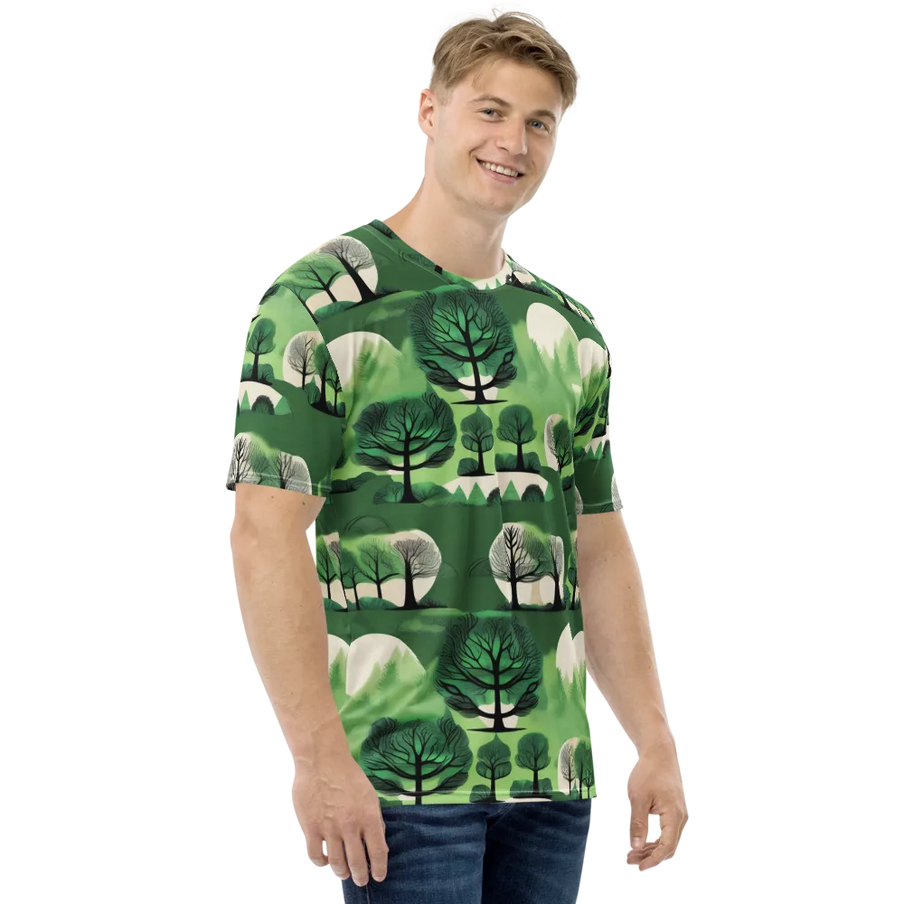 Verdant Tableau on Men's Crew Neck T-Shirt — Right