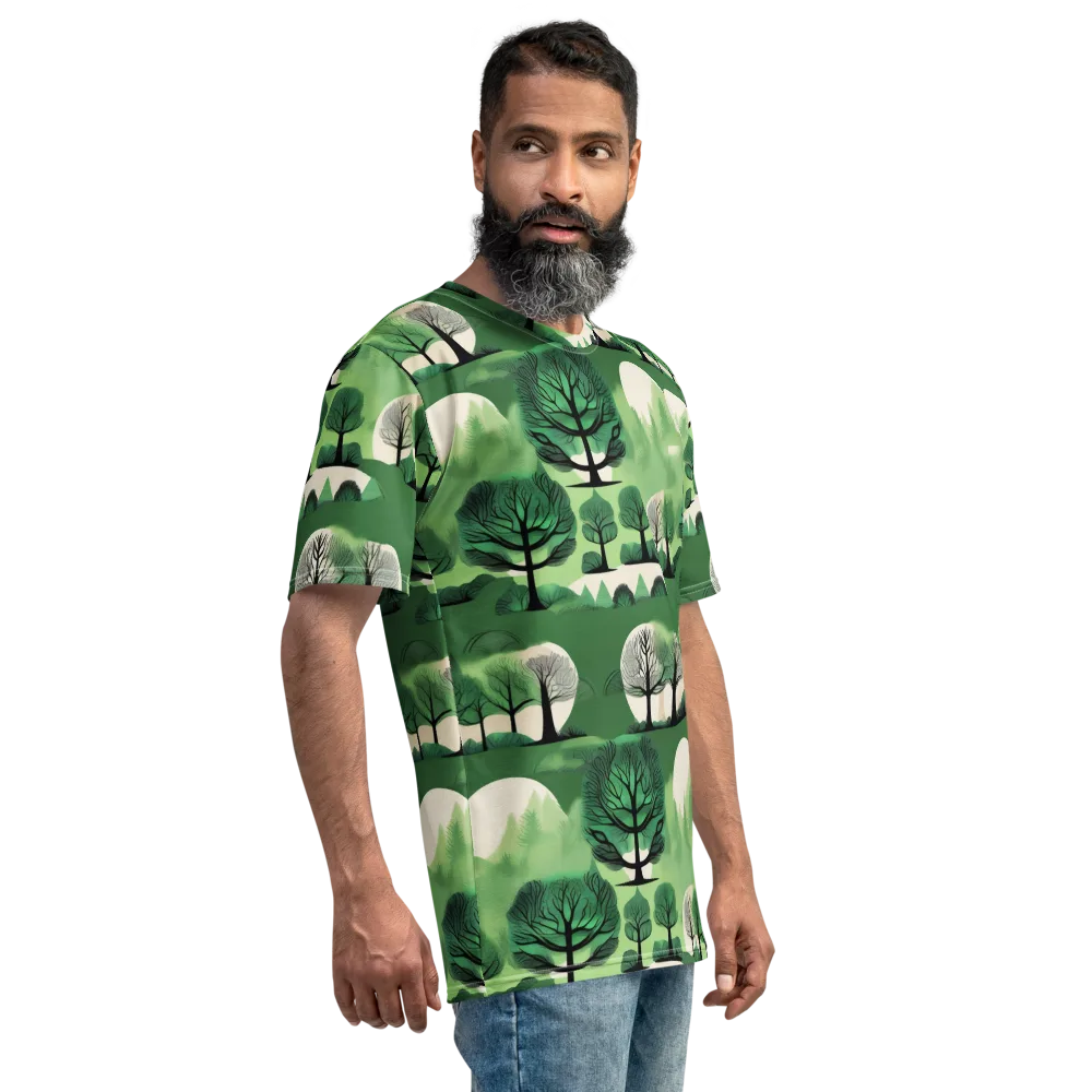 Verdant Tableau on Men's Crew Neck T-Shirt — Right