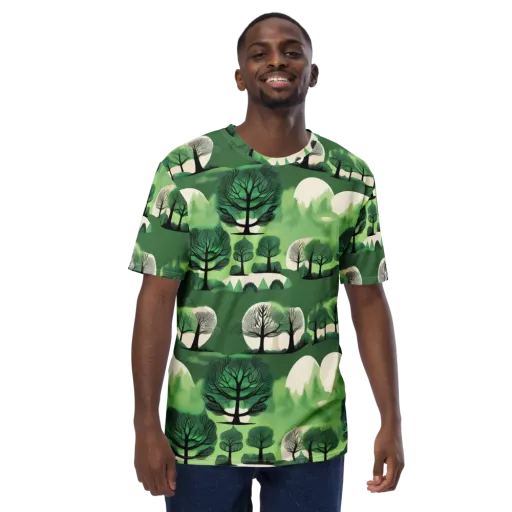 Verdant Tableau on a Men's Crew Neck T-Shirt
