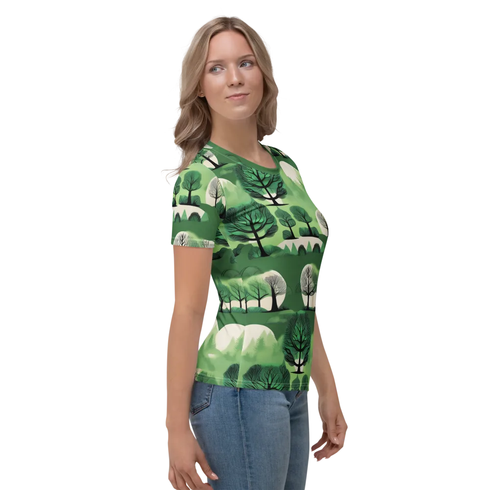 Verdant Tableau on Women's Crew Neck T-Shirt — Right