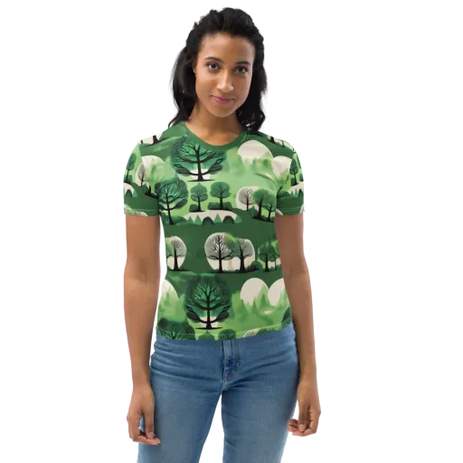 Verdant Tableau on a Women's Crew Neck T-Shirt