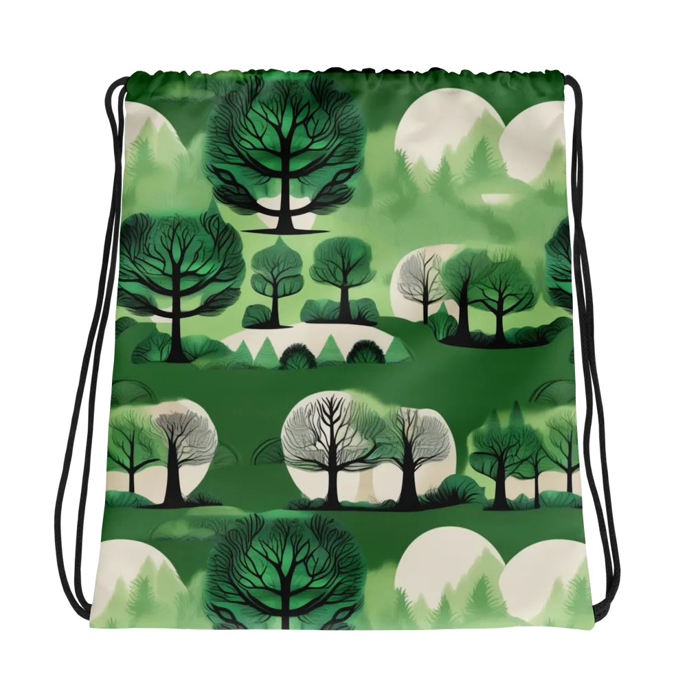Verdant Tableau on Drawstring Bag — Photo