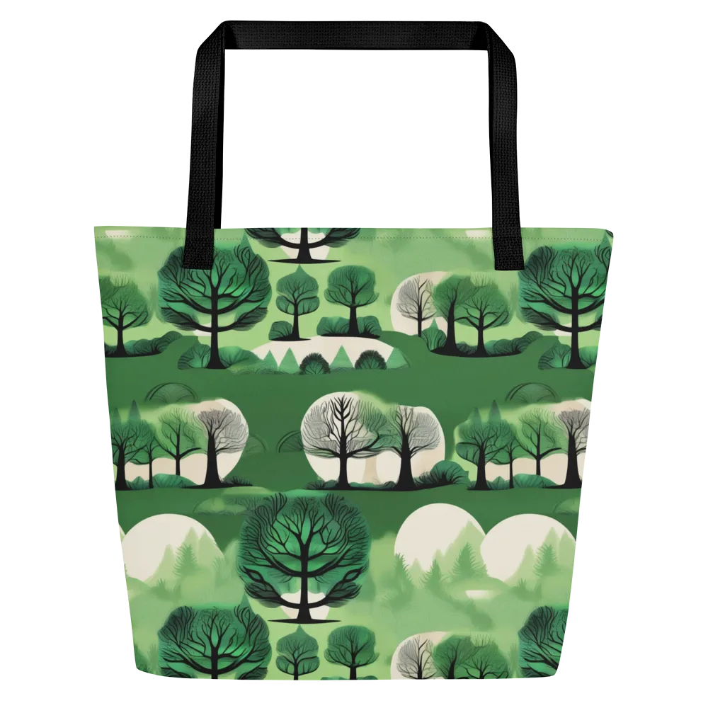 Verdant Tableau on Large Tote Bag W/ Pocket — Front