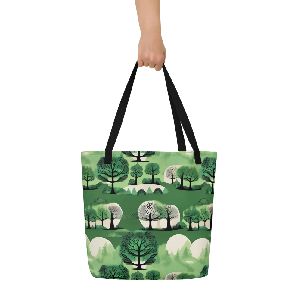 Verdant Tableau on Large Tote Bag W/ Pocket — Front