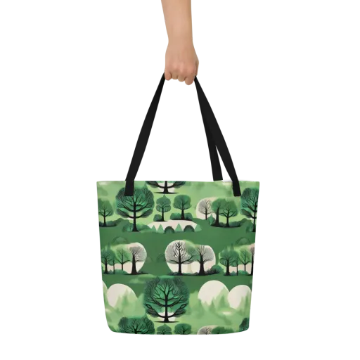 Verdant Tableau on a Large Tote Bag W/ Pocket