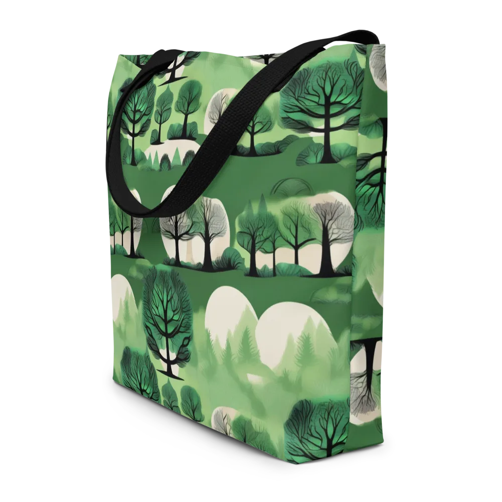 Verdant Tableau on Large Tote Bag W/ Pocket — Front