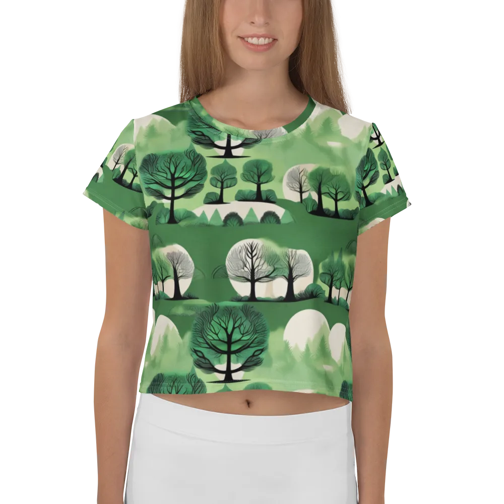 Verdant Tableau on Crop Tee — Front