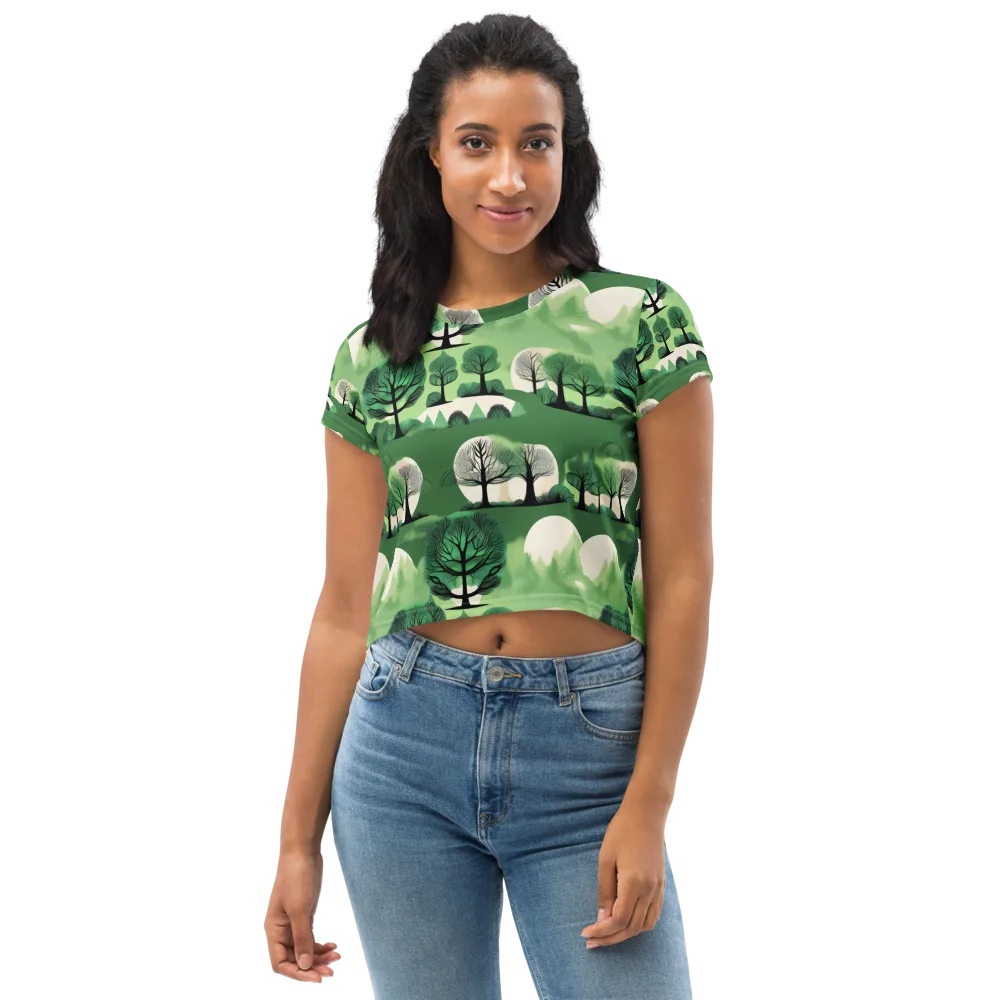 Verdant Tableau on Crop Tee — Front
