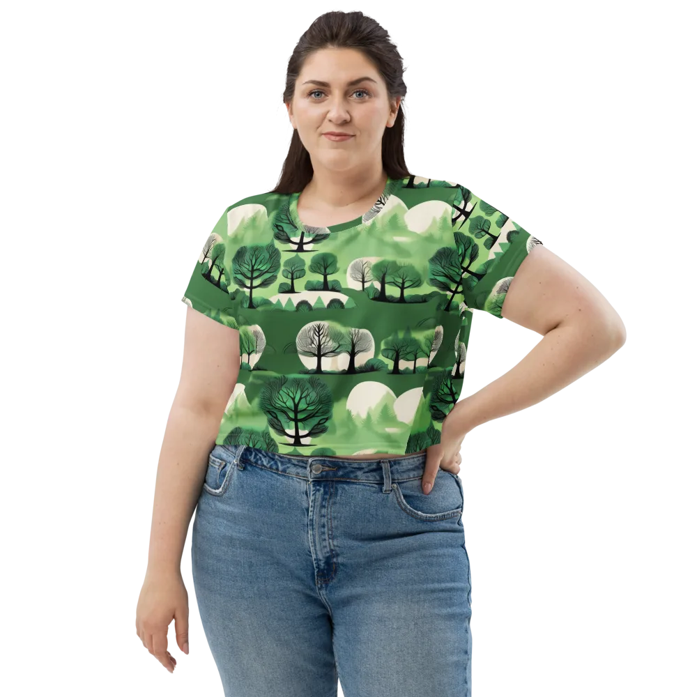 Verdant Tableau on Crop Tee — Front