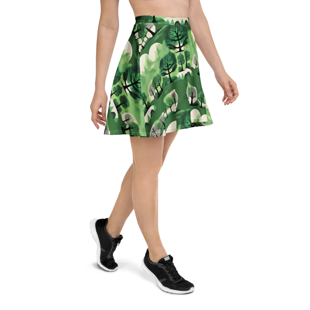 Verdant Tableau on Skater Skirt — Right