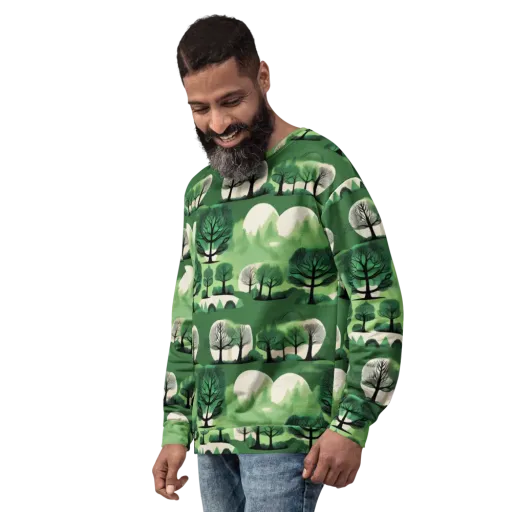 Verdant Tableau on a Sweatshirt