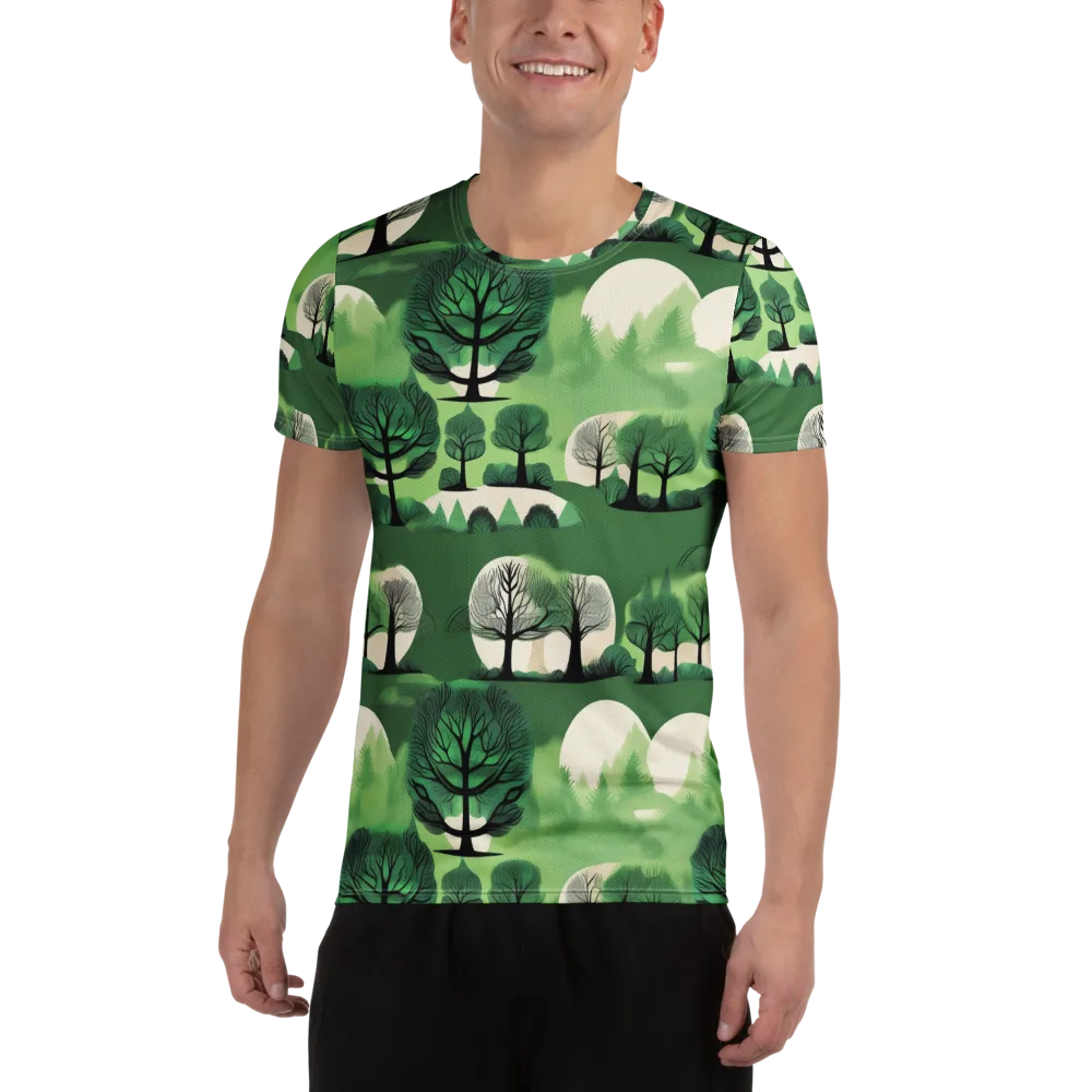Verdant Tableau on Men's Athletic T-Shirt — Front