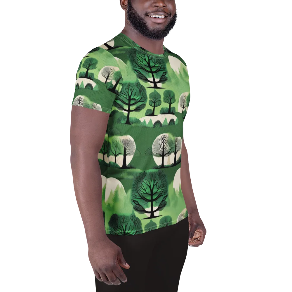 Verdant Tableau on Men's Athletic T-Shirt — Right