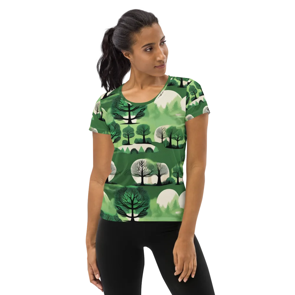 Verdant Tableau on Women's Athletic T-Shirt — Front