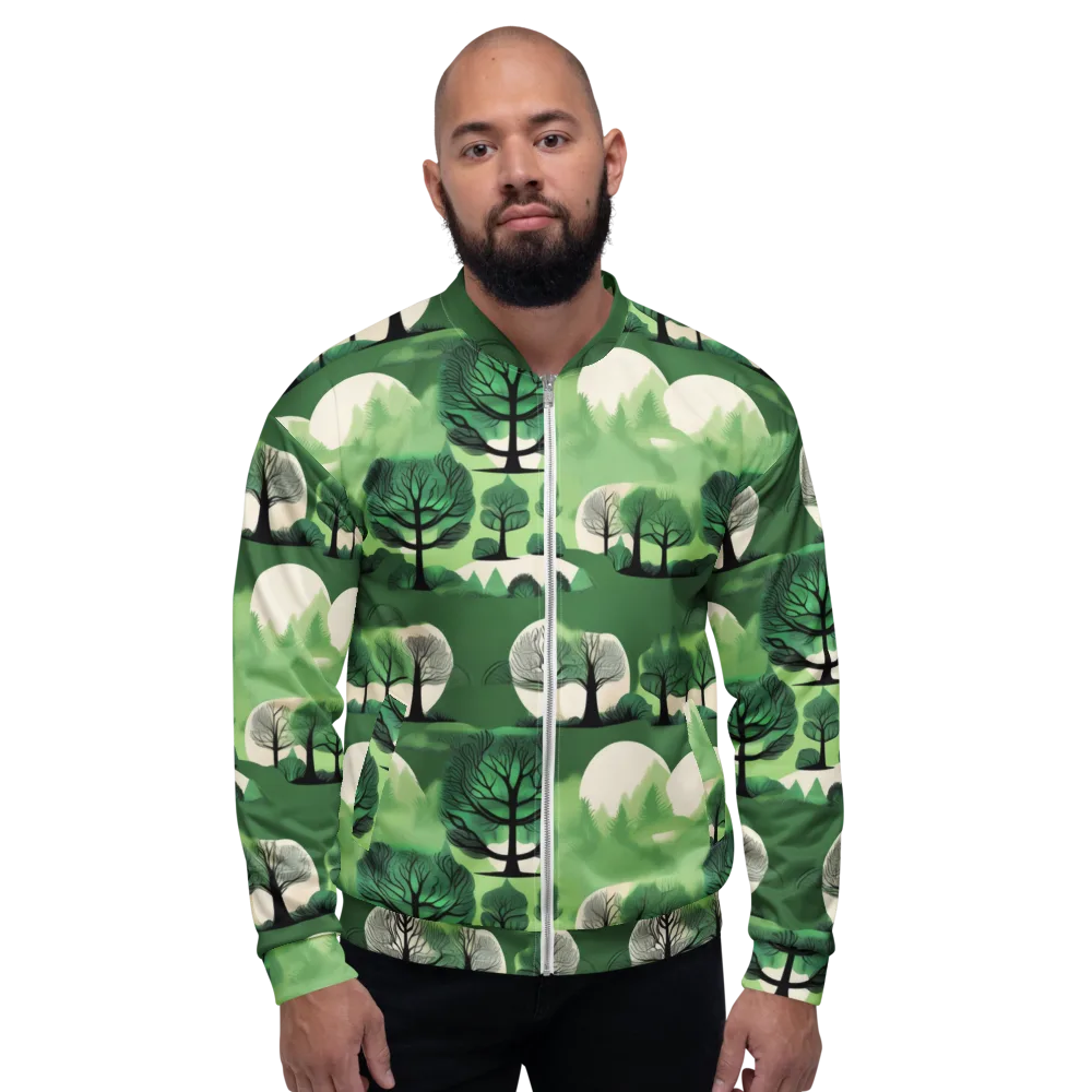 Verdant Tableau on Bomber Jacket — Front