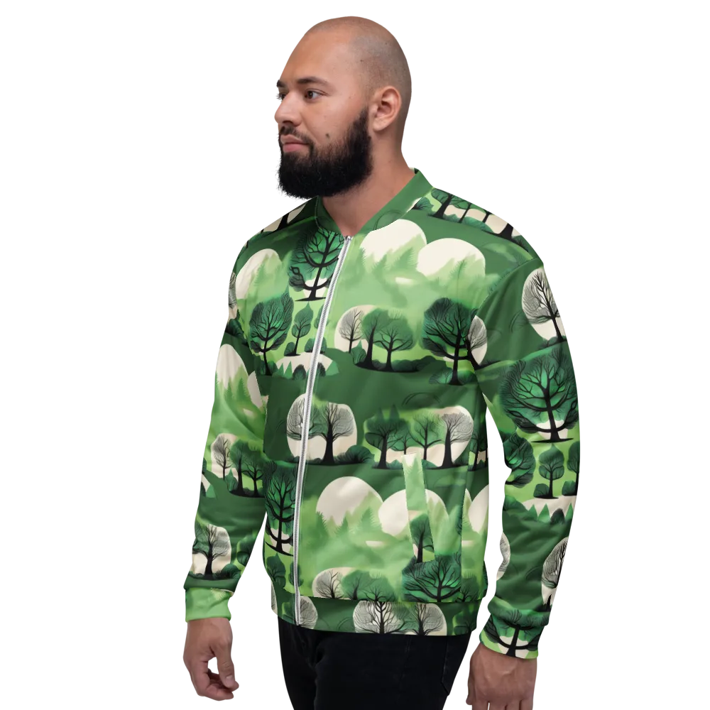 Verdant Tableau on Bomber Jacket — Left