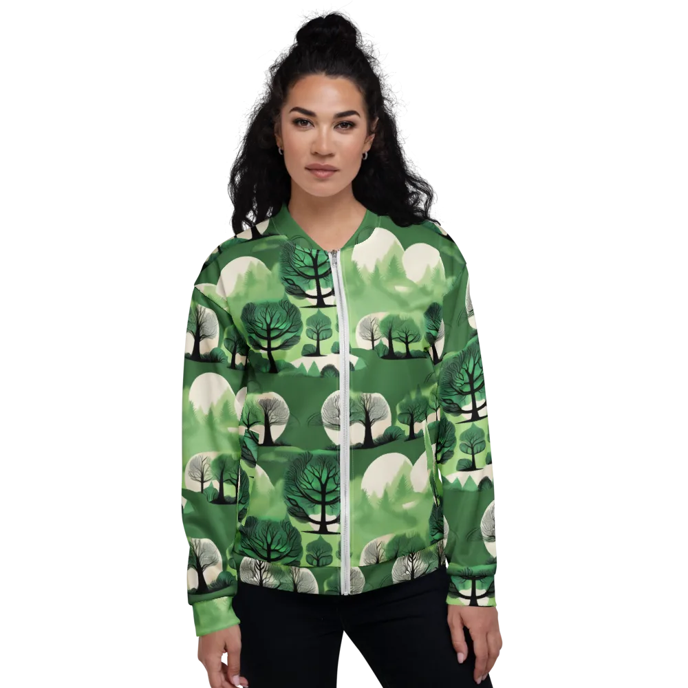 Verdant Tableau on Bomber Jacket — Front