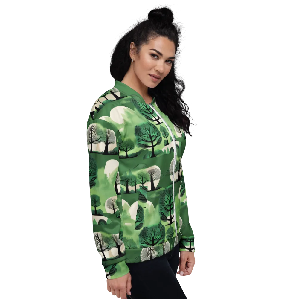 Verdant Tableau on Bomber Jacket — Right