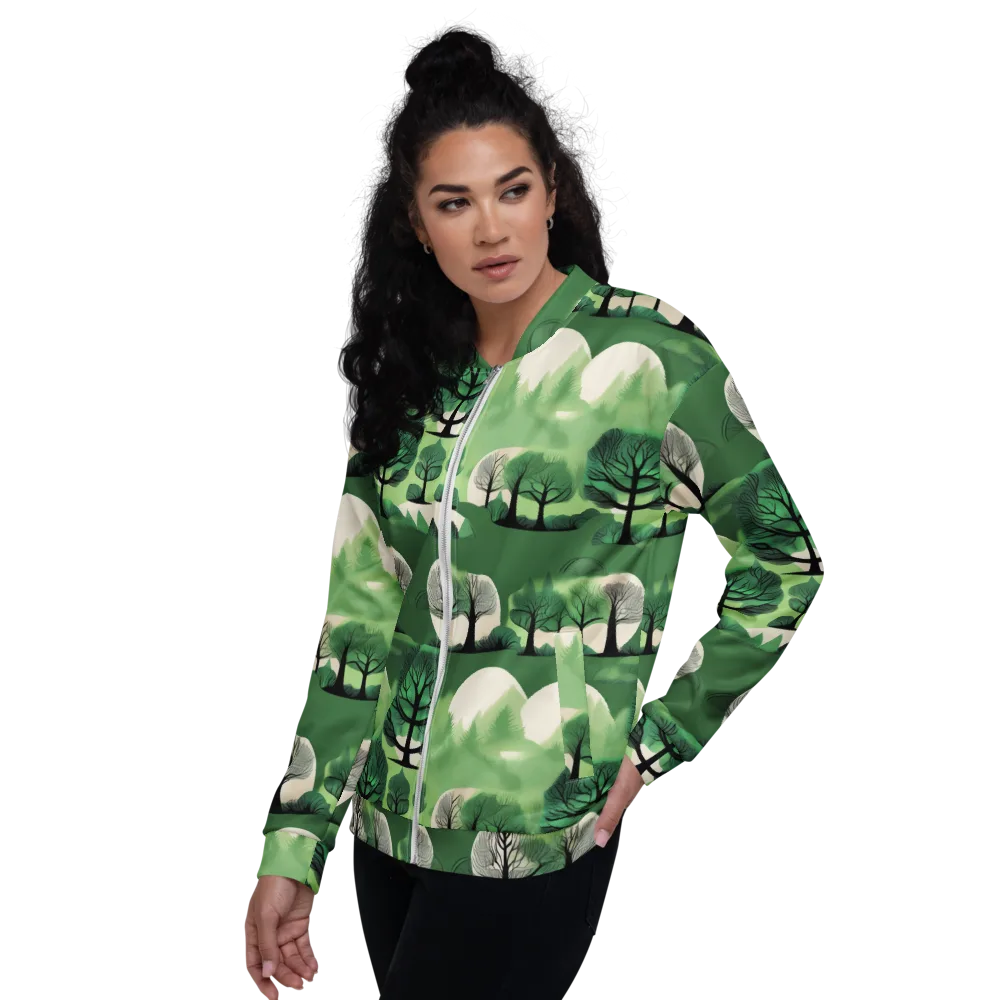 Verdant Tableau on Bomber Jacket — Left