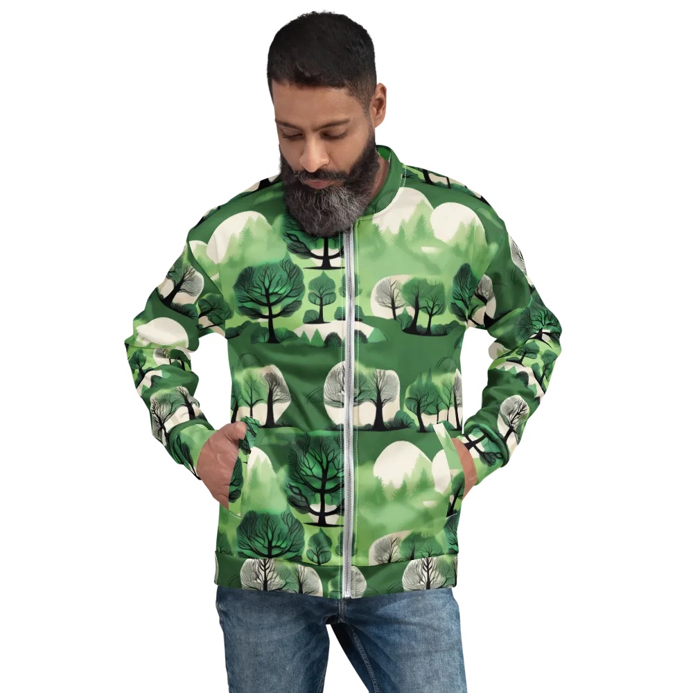 Verdant Tableau on Bomber Jacket — Front
