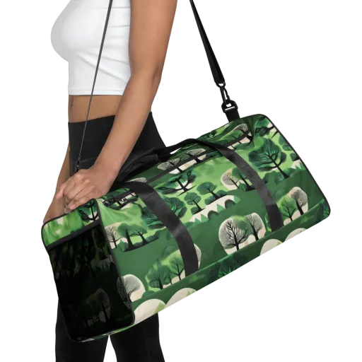 Verdant Tableau on a Duffle Bag