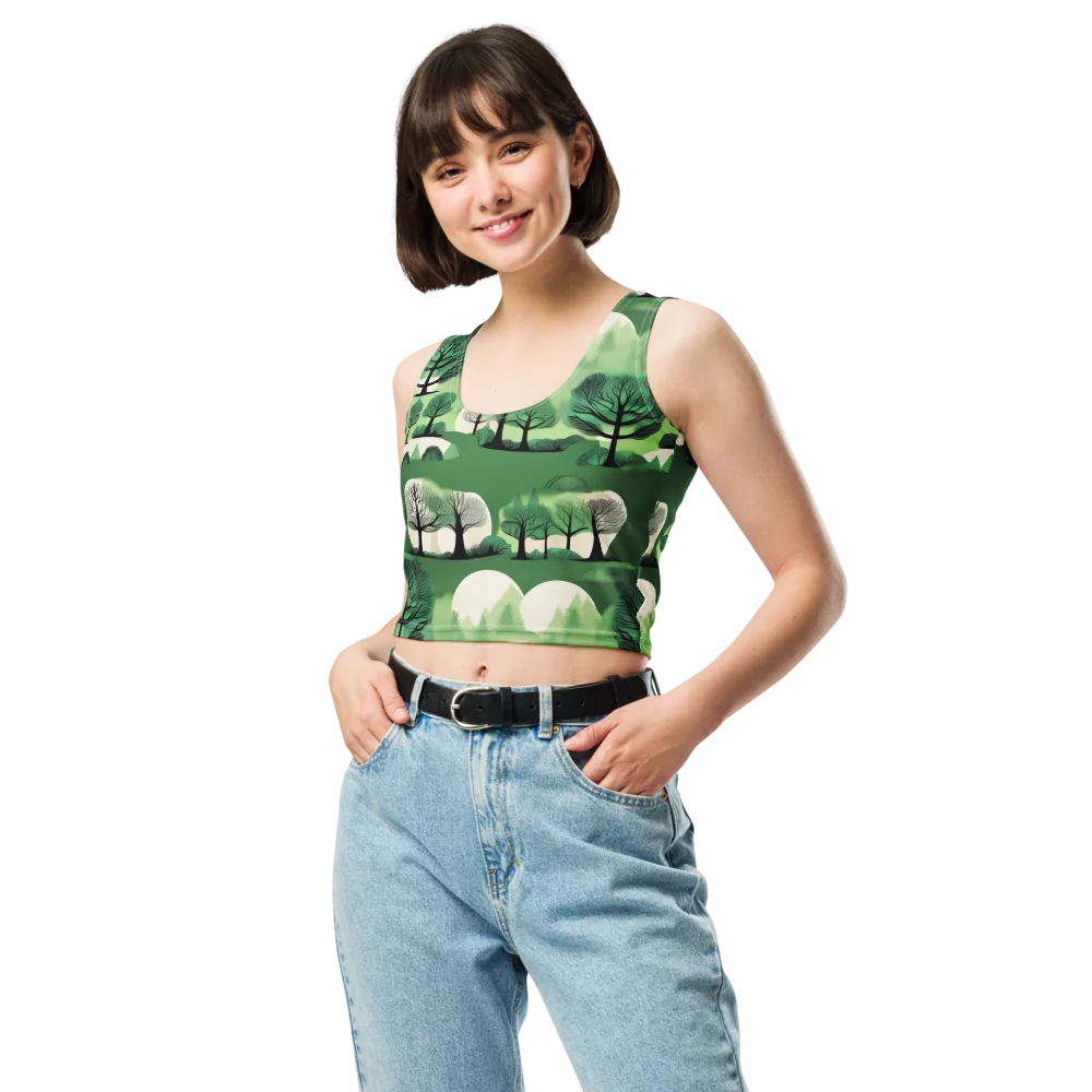 Verdant Tableau on Crop Top — Front