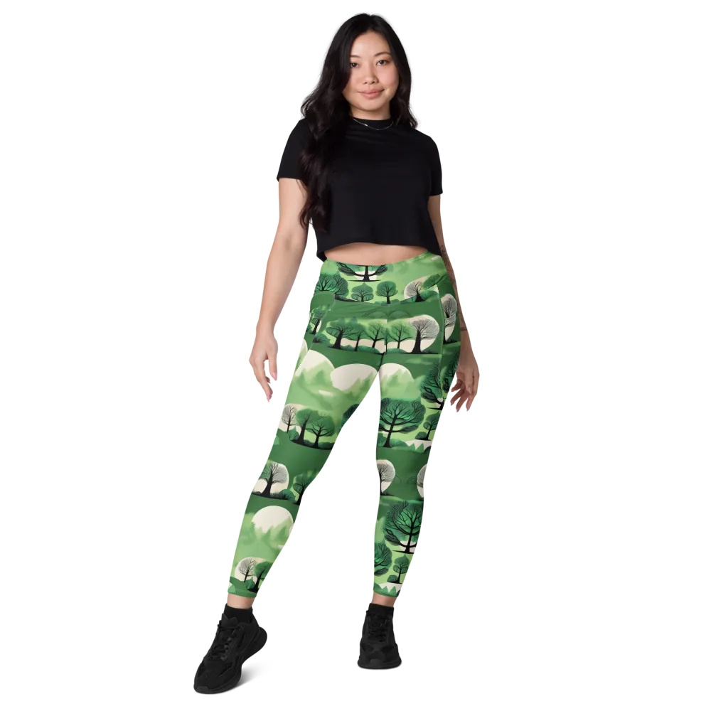 Verdant Tableau on Leggings with Pockets — Front