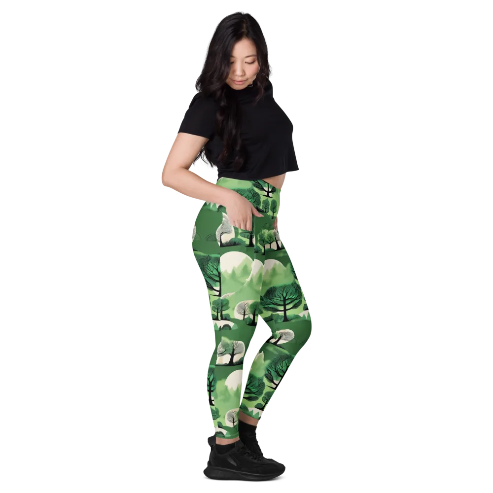 Verdant Tableau on Leggings with Pockets — Right