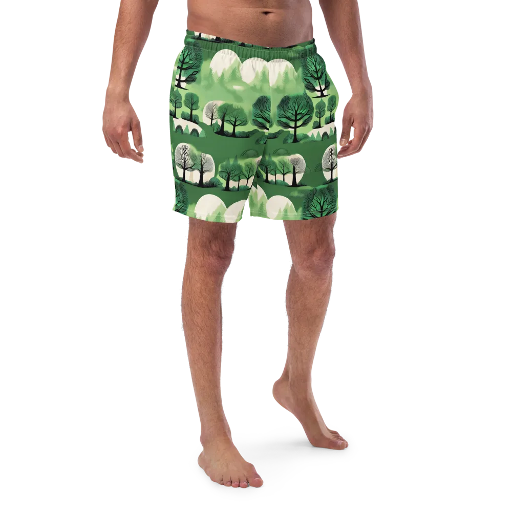 Verdant Tableau on Swim Trunks — Front