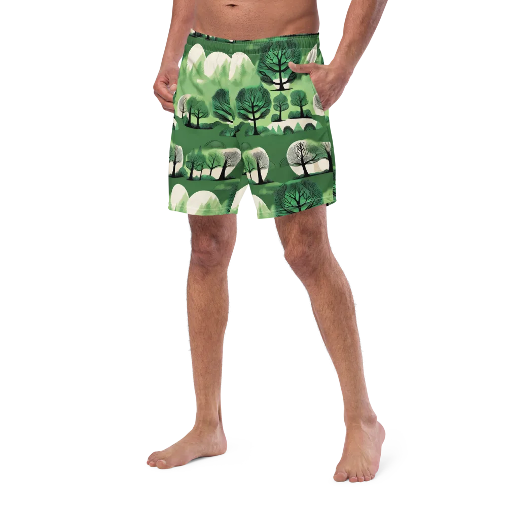 Verdant Tableau on Swim Trunks — Left Front
