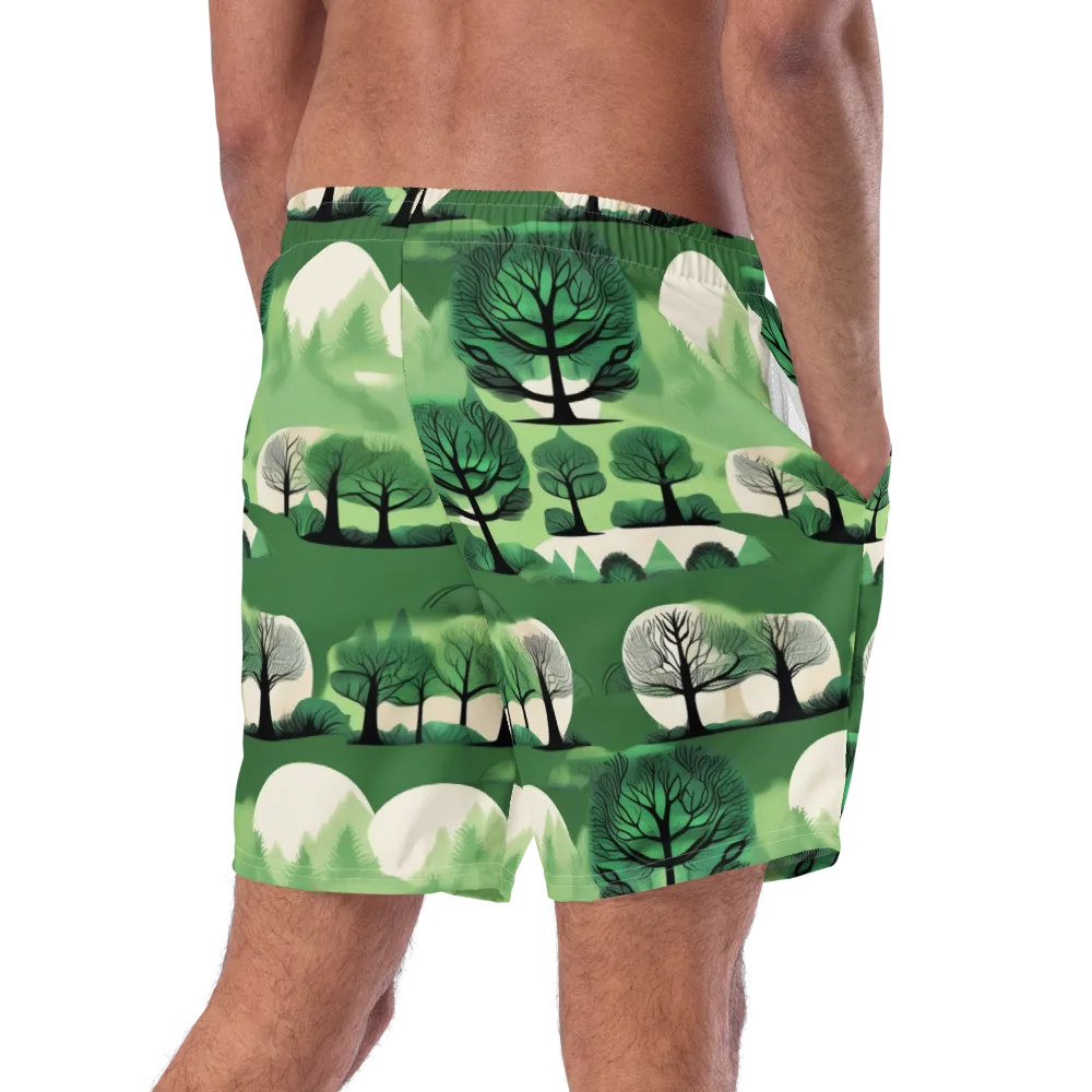 Verdant Tableau on Swim Trunks — Right Back