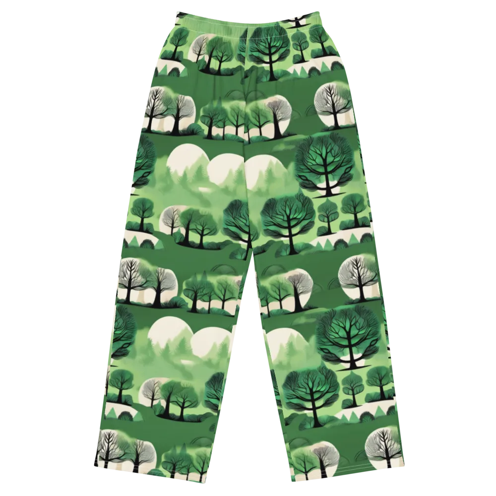 Verdant Tableau on Wide-Leg Pants — Front