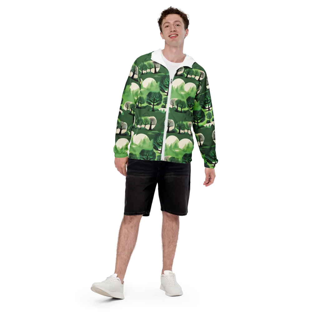 Verdant Tableau on Men's Windbreaker — Front