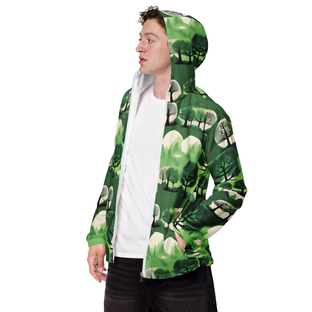 Verdant Tableau on Men's Windbreaker — Left Front
