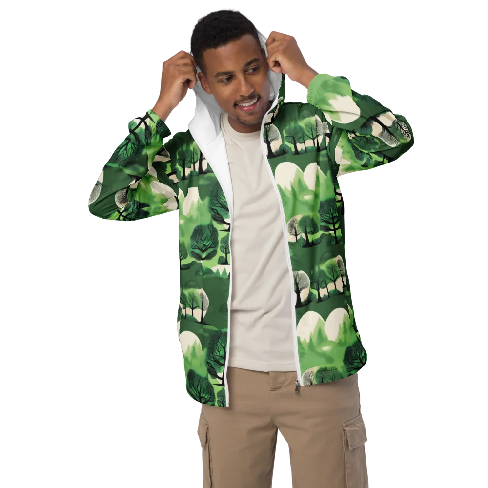 Verdant Tableau on Men's Windbreaker — Front