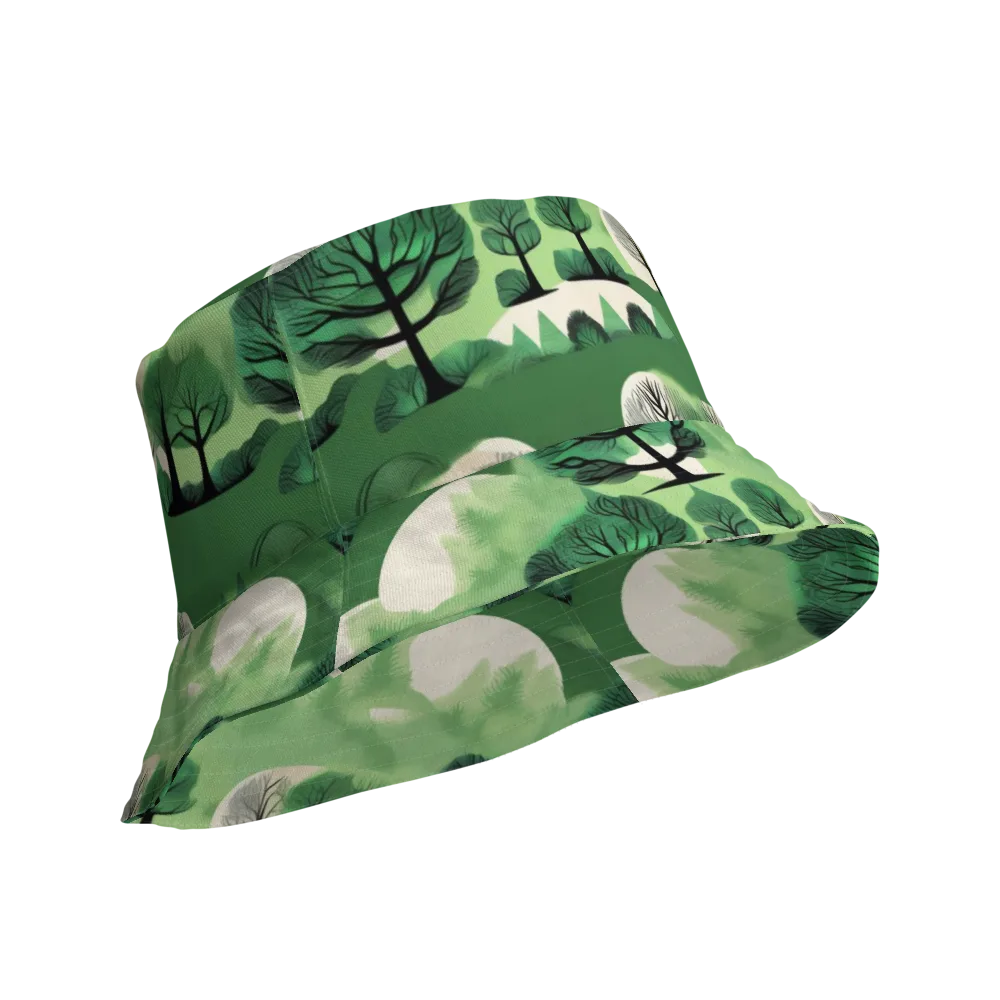 Verdant Tableau on Reversible Bucket Hat — Product details Outside