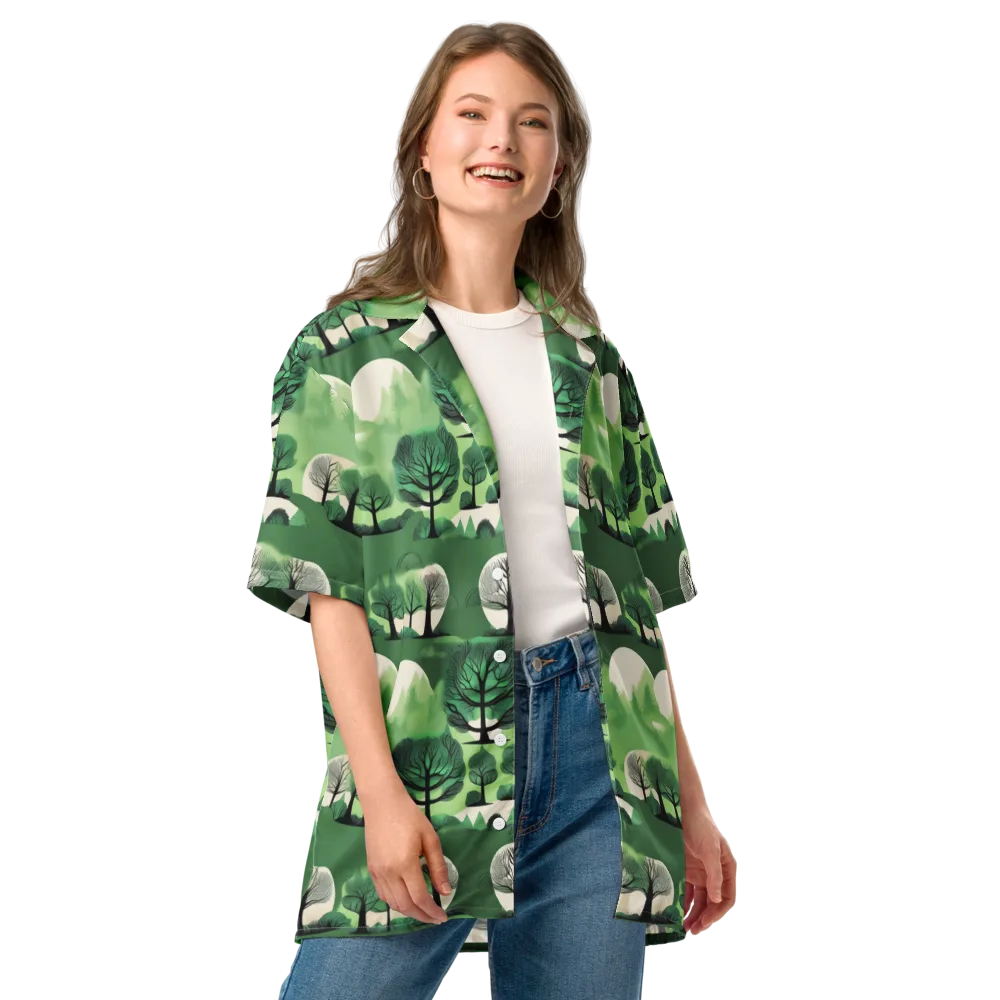 Verdant Tableau on Button Shirt — Front