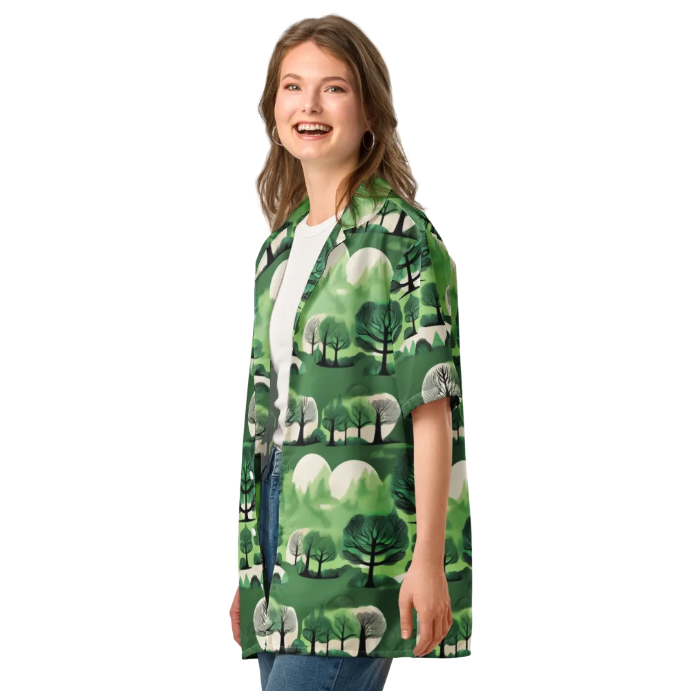 Verdant Tableau on Button Shirt — Left Front