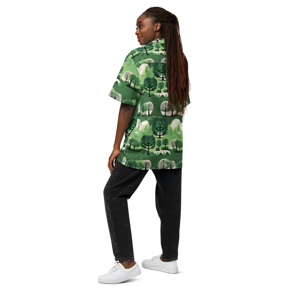 Verdant Tableau on Button Shirt — Back