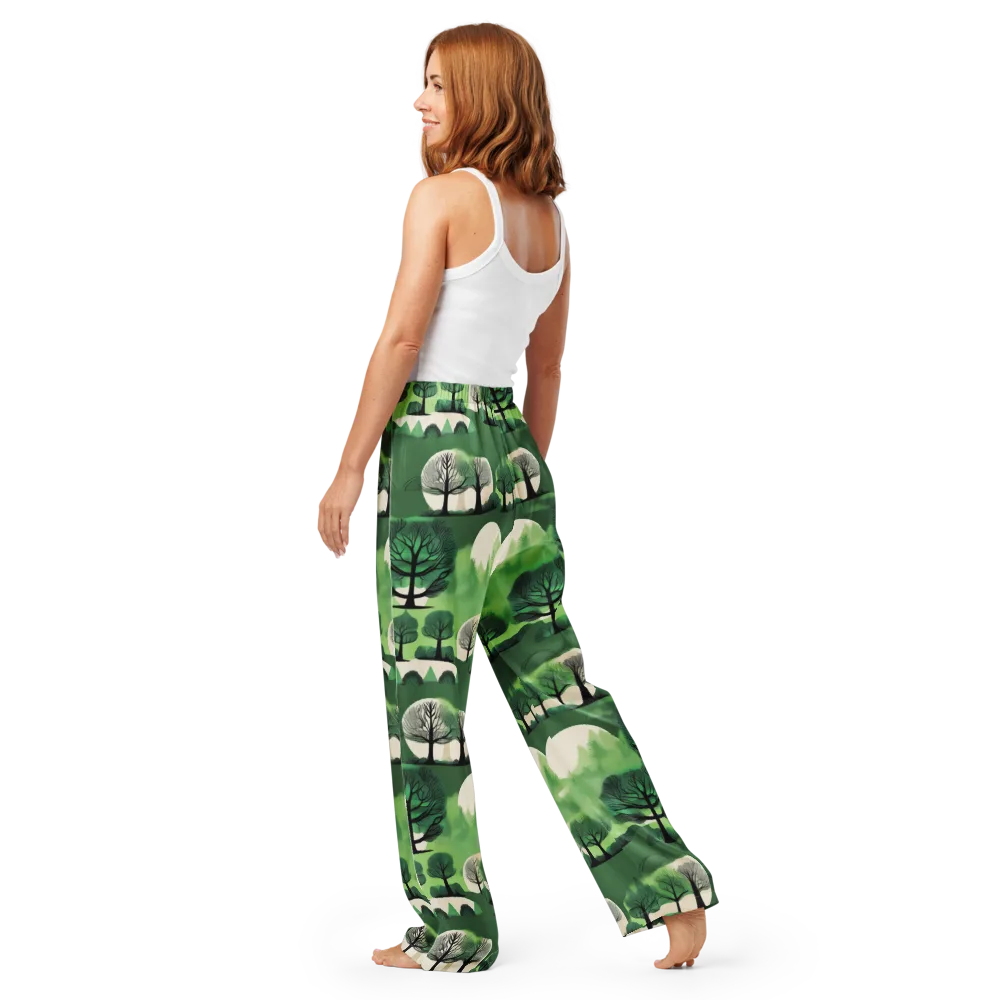 Verdant Tableau on Women's Pajama Pants — Back