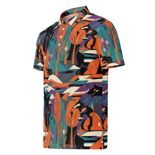 Vermilion Woodland on a Men's Slim Fit Polo Shirt