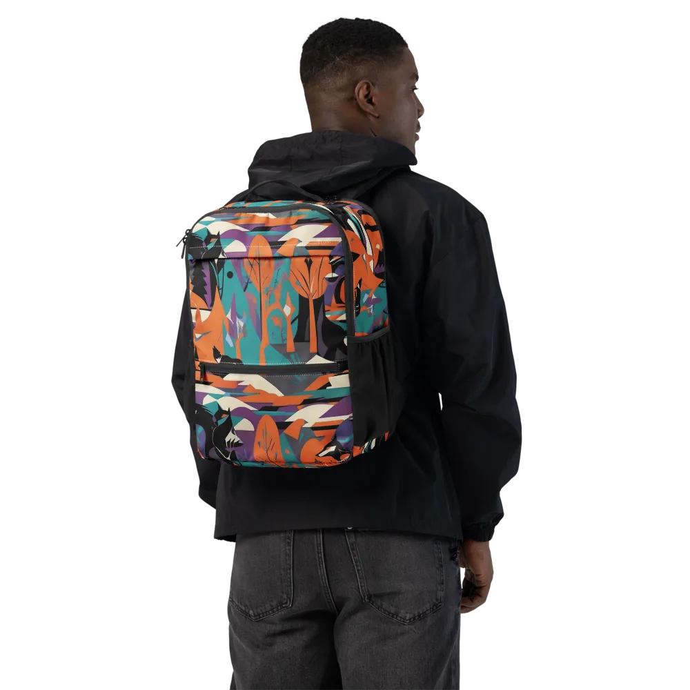 Vermilion Woodland on Utility Backpack — Back