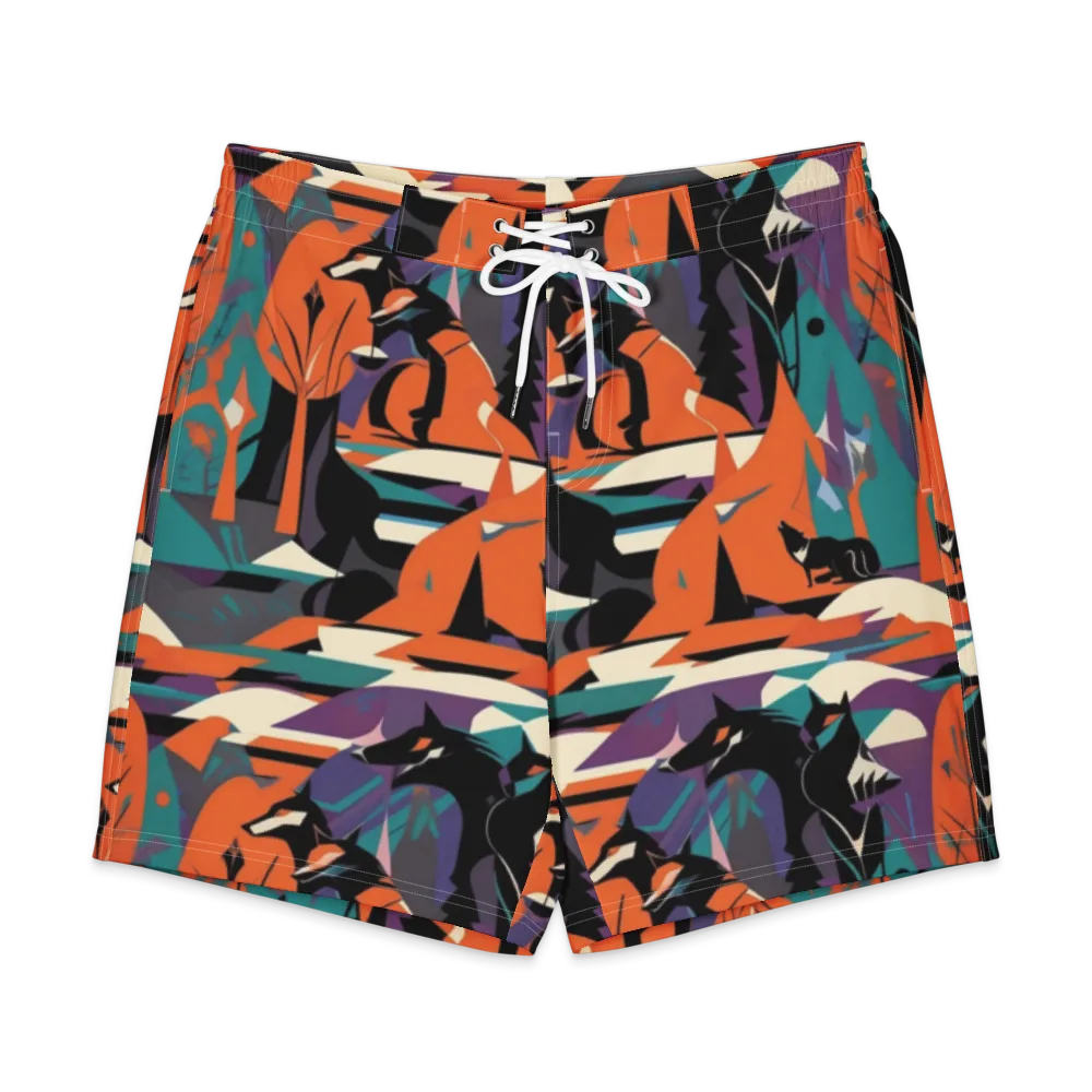 Vermilion Woodland on Men's Board Shorts — Front