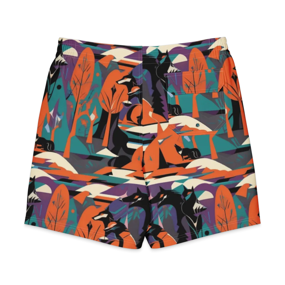 Vermilion Woodland on Men's Board Shorts — Back