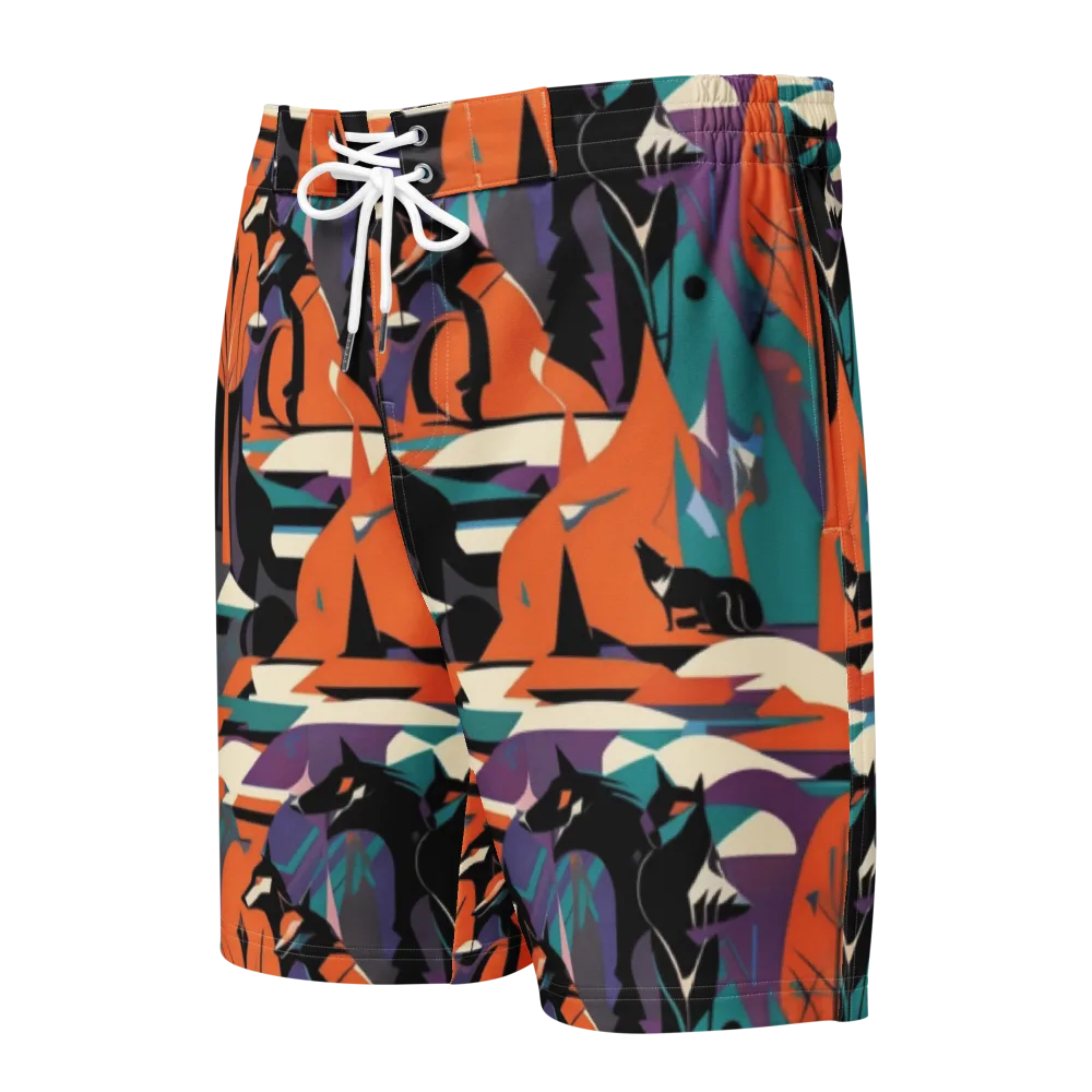 Vermilion Woodland on Men's Board Shorts — Front