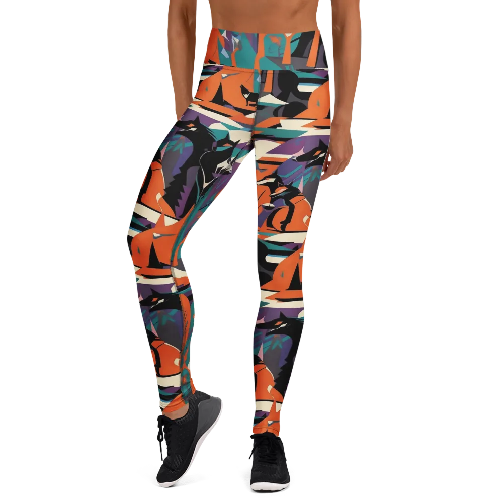 Vermilion Woodland on Yoga Leggings — Front